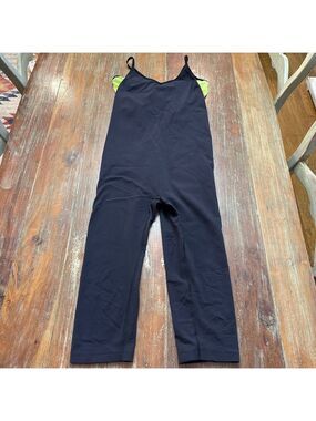 Nike Black and Lime Green Dri Fit Jumpsuit Medium